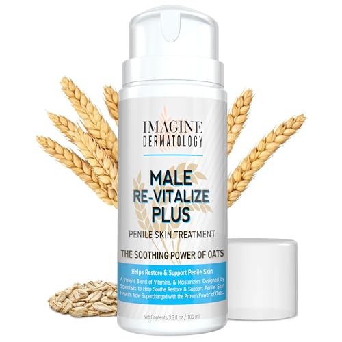 Male Re-Vitalize PLUS - Oats Penile Health Cream for Men - Relieve, Restore and Support Skin - Moisturizing Penile Cream - TSA Compliant Size (3.3 fl oz/100ml)