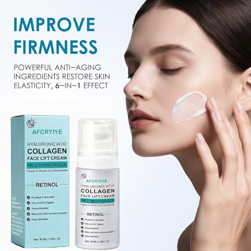 Neck Firming Cream with Retinol & Peptides | 6-in-1 Anti-Aging Moisturizer | Tighten & Lift Face & Neck | Fast-Absorbing, Smooths Visible Lines | Perfect Valentine's Day Gift for Her, 40ml