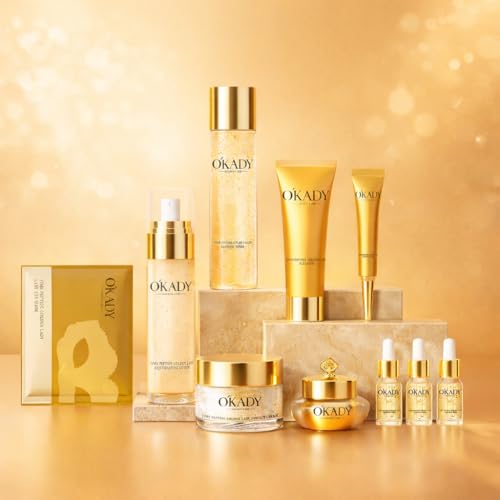 10-Piece Complete Skin Care Set for Women-Hydrating Facial Kit with Cleanser, Toner, 3x Serums, Revitalizing Water, Eye Cream, Face Cream, Primer & Eye Masks - Professional Daily Routine Gift Set