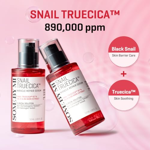 SOME BY MI Snail Trucica Miracle Repair Serum - 1.69Oz, 50ml - Made from Snail Mucin for Sensitive Skin - Daily Repair Face Serum for Post Acne Marks and Strengthen Skin Barrier - Korean Skin Care