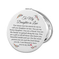 PLITI Daughter in Law Gift to My Daughter in Law Wedding PU Leather Compact Mirror from Mother in Law Father in Law (Daughter in Law LCM)