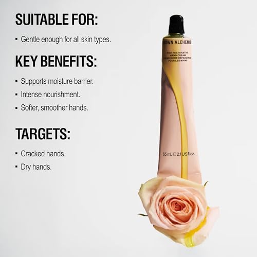 Grown Alchemist Rich Restorative Hand Cream for Dry Skin ? Deep Hydration Hand Lotion for Women & Men with Argan, Rosehip & Sea Buckthorn Oils- Moisturizing, Non-Greasy & Vegan, 65mL