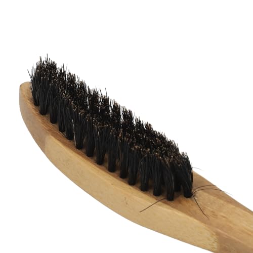Beard Brush for Men, Bamboo Wood Mustache Brush with Imitation Brushes, Protable Beard Brushes, Strong Toughness Beard Grooming Brush for Mustache Straightening, 6.6in