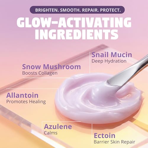 Moon Milk Snail Mucin Moisturizer Gel Cream (3.52 oz) Korean Snail Mucin Serum Cream that Replenishes Moisture & Leaves Skin Brighter, Plumper, Soothed & Smooth