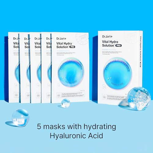 Dr.Jart+ Dermask Vital Hydra Solution Glow Korean Face Mask with Hyaluronic Acid for Glass Skin | Sheet Mask | Korean Skin Care