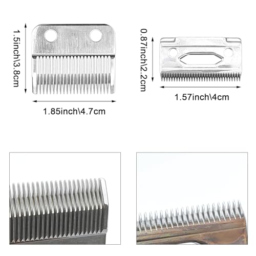 2 Pack Blade Fit for Wahl Clipper Blades Replacement, Professional Precision 2 Holes Adjustable Hair Trimmer Parts Blades Compatible