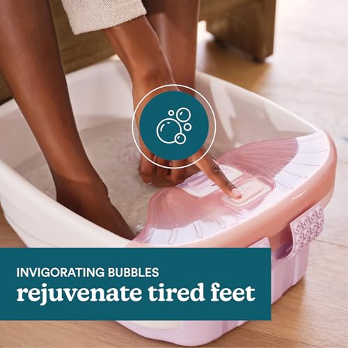 Homedics Bubble Bliss¢ç Deluxe Footbath Gift Set ? Heated Foot Spa with Invigorating Bubbles, 3 Massage Attachments, Pumice Stone, Moisturizing Heel Socks & Splash Guard for Ultimate Relaxation