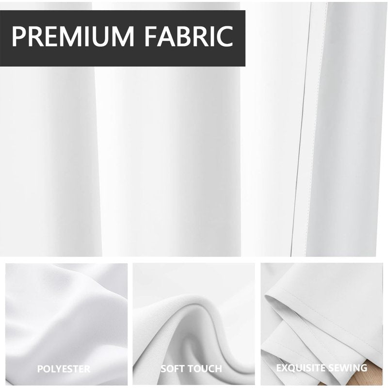 Blackout Window Curtains with Thermal Insulation for Bedroom & Living Room - 1 Pair, Modern Design