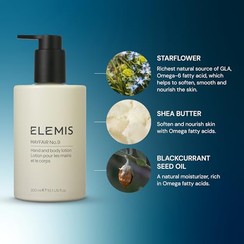 ELEMIS Mayfair No.9 Hand & Body Lotion, Lightweight Formula Hydrates, Softens, and Moisturizes Skin with Sustainable Shea Butter and Borage Oil