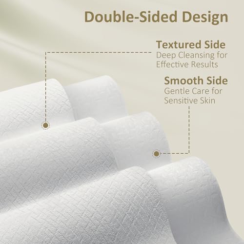 Ourmed Life Face Towels, Disposable Biodegradable Facial Towels for Sensitive Skin, Lint- free Facial Wipes for Washing Face, Skincare and Makeup Remover, Dry Wipes, 10"¡¿7.9" Extra Large, 60 Count
