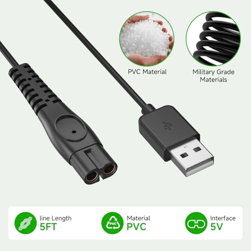 5V Charger Fit for Philips Norelco Wet & Dry Electric Shaver Series 2000 2400 2600 3600 3900 5400 5000X 7200 i9000,3000 5000 7000 9000, Fit for Phillips OneBlade QP2724 QP2834 Trimmer Razor