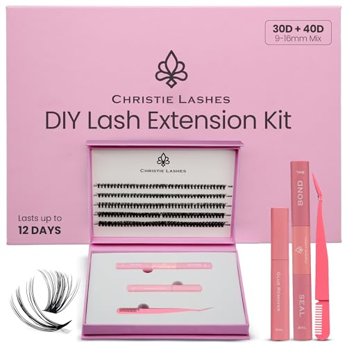 200 Individual Lash Clusters 30D 40D DIY Eyelash Extension Clusters Long-Lasting & Durable Lashes Natural Look for Home Use with applicator, BOND, SEAL AND REMOVER