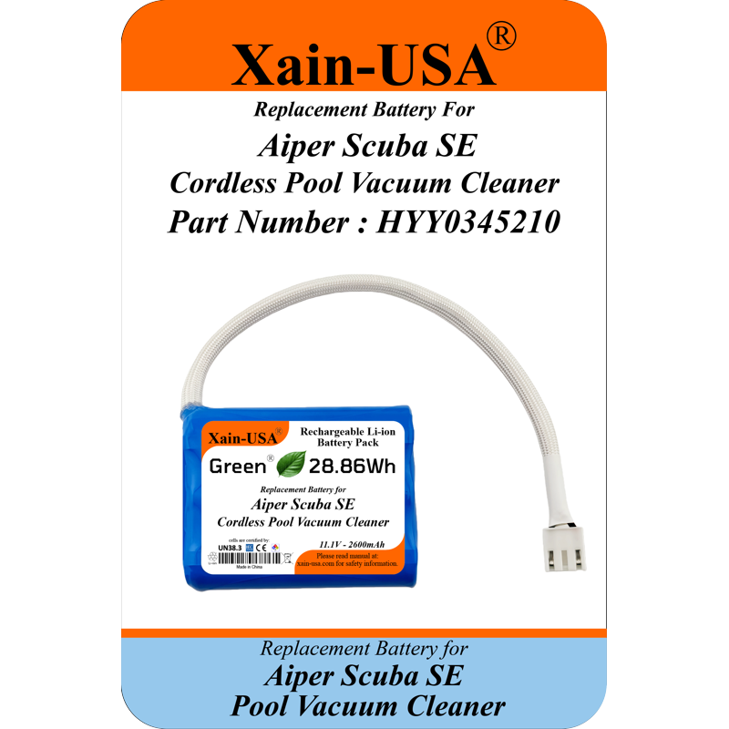2600mAh Lithium-Ion Battery for Aiper Scuba SE Pool Vacuum Cleaner - Extended Runtime Replacement
