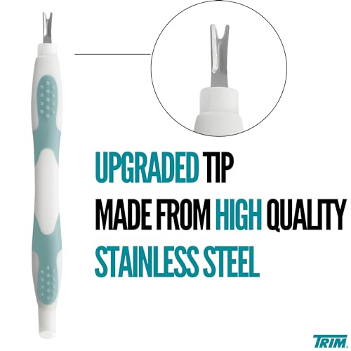 Trim Easy Hold Sure Grip Implements Cuticle Remover/Pusher, Dual Ended, Non Slip, Maximum Grip, V Tip, Cuticle Trimmer, Tool For Manicure & Pedicures, Ergonomic Design, Nail Care Essential (Pack of 2)