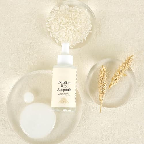 Rice Exfoliating Ampoule Set, White Black Rice Exfoliant Serum, Body and Face Exfoliator, Peeling Ampoule & Dead Skin Remover - Gentle Peel and Pore Minimizing & Deep Hydration