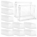 cobee 100 Pcs Clear Makeup Bags Bulk, Waterproof PVC Travel Cosmetic Organizer Mini Pouches with Zipper 7.9x5.9x2 Inch Transparent Toiletry Bags for Women Men