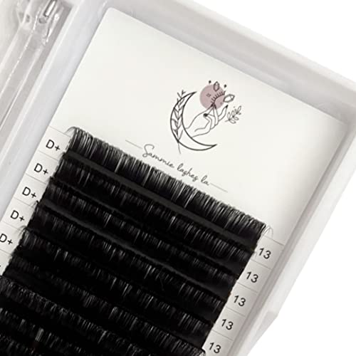 Individual Classic/Volume Lash Extensions | 0.03, 0.05 diameter | 9mm - 16mm length | C Curl, D Curl | Easy Fan | Synthetic Mink (16mm, 0.05 C Curl), 3840 Count (Pack of 1)
