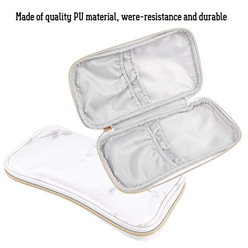 Travel Cosmetic Case,Zipper Makeup Brushes Bag,Marble Makeup Bag Storage Cosmetic Bag,Professional Multi functional Cosmetic Bag Handbag for Travel Home