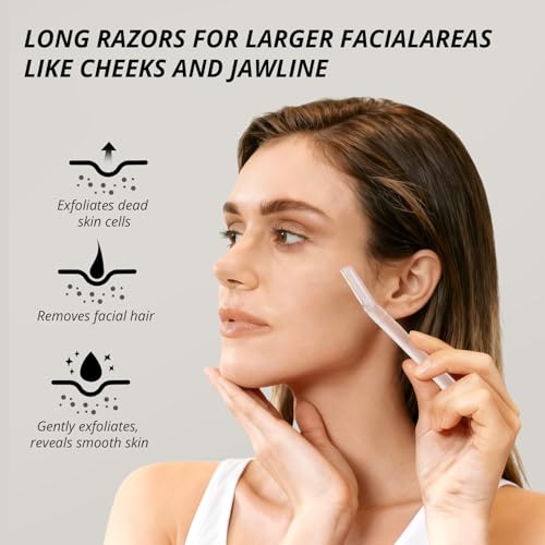 Dermaplane Razor for Women Face, 10PCS Eyebrow Razors, Dermaplaning Tool with Storage Case, Professional Face Razors for Peach Fuzz Removal, Eyebrow Shaping, Smooth Skin & Gentle Exfoliation