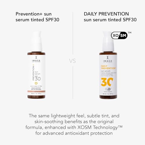 IMAGE Skincare DAILY PREVENTION Sheer Mineral Sun Serum, SPF 30, Lightweight, Tinted Broad Spectrum Sunscreen, 1 Ounce