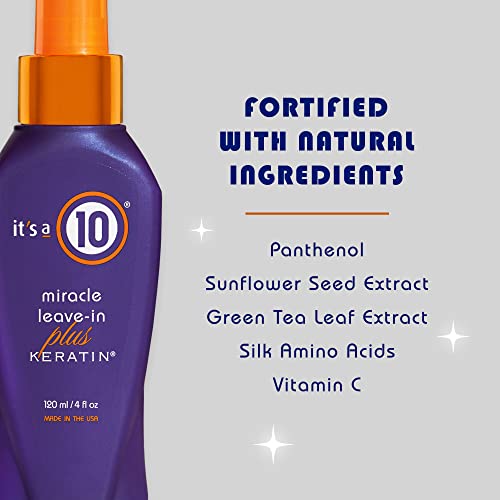 It's a 10 Haircare Miracle Leave-In Plus Keratin Spray, 4 fl. oz. (Pack of 4)