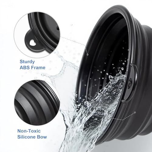 2-Pack Foldable Shaving Soap Bowl, Portable, Easy-to-Carry Shaving Soap Cup for Wet Shave, Travel Shaving Lather Bowl/Shaving Mug Compatible with Shave Cream & Soap for Men (Black& Blue)