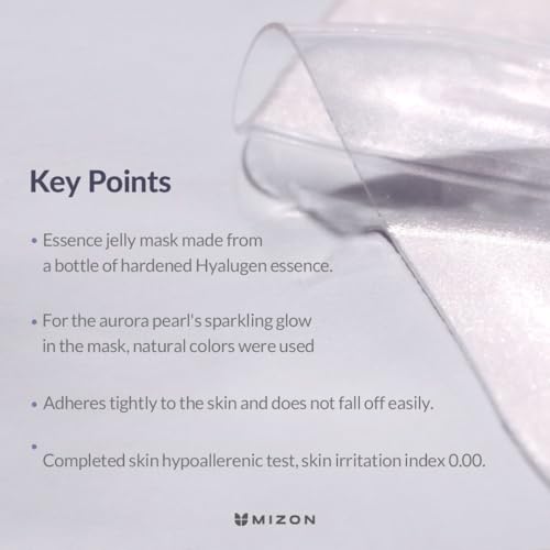 MIZON Hyalugen Pearl Jelly Face Mask (5 Pack) ? Korean Beauty Full Face Sheet Mask with Collagen & Hyaluronic Acid