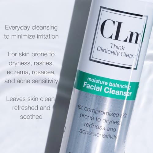 CLn¢ç Facial Cleanser - Hydrating Facial Cleanser with Glycerin, For Skin Prone to Dryness, Eczema, Redness, Irritation & Acne Sensitivity, Fragrance-Free & Paraben-Free, 3.4 fl. oz.