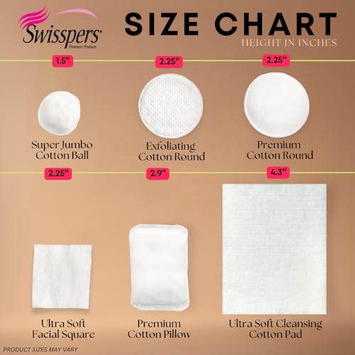 Swisspers Premium Ultra Soft Cleansing Cotton Pads ? 150 Count (Pack of 3) ? Luxuriously Soft Pads for Gentle Skincare and Makeup Removal ? 100% Cotton