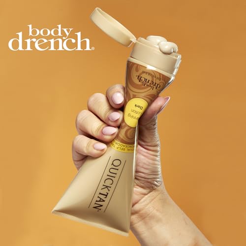 Body Drench Quick Tan Self Tanner Body Lotion ? Sunless Tanning Lotion for Women, Natural-Looking Self Tan, Dark, 8 fl oz