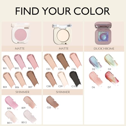 Nude Pink Matte Eyeshadow Palette, Single Eye Shadow Palette High Pigment sombras para ojos Nude Eyeshadow Velvet Compact Pressed Powder Primer Lightweight Blendable for Daily Natural Eye Makeup