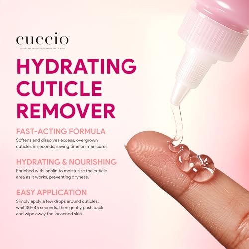 Cuccio Pro Hydrating Cuticle Remover 4 fl oz ? Professional Fast-Acting Cuticle Softener & Remover for Dry, Rough Cuticles, Moisturizing Lanolin-Infused Formula for Healthy Nails