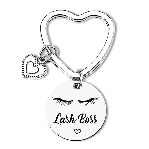 Lash Boss Keychain Beautician Gifts for Women Best Friend Party Esthetician Supplies Lash Tech Artist Birthday Supplies Gift for Daughter Sister Girlfriend Christmas Gifts Cosmetologist Accessories