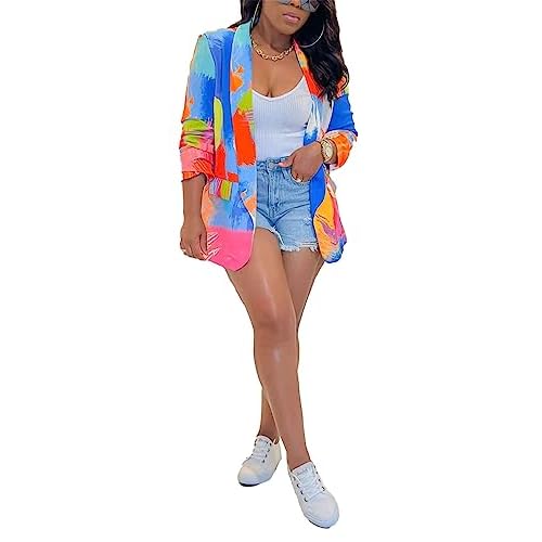 Casual Blazers for Women Fall Long Sleeve Open Front Business Work Blazer Jacket Plus Size