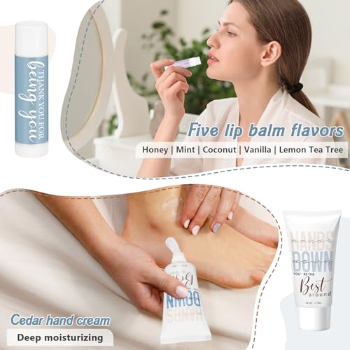 20 Sets Thank You Gifts Bulk for Women Employee Appreciation Gifts Hand Cream and Lip Balm Set Inspirational Hand Lotion for Nurses Office Staff Female Coworker Team Volunteers Guests