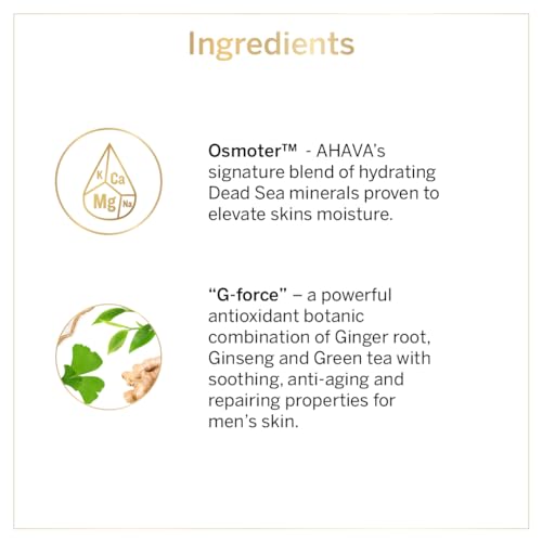 AHAVA Men's Age Control Moisturizing Cream, Broad Spectrum SPF15 - Fast-absorbing Silky Hydrating Lotion, Protects from Premature Aging Signs of UVA/B rays, Enriched with Exclusive Osmoter, 1.7 Fl.Oz