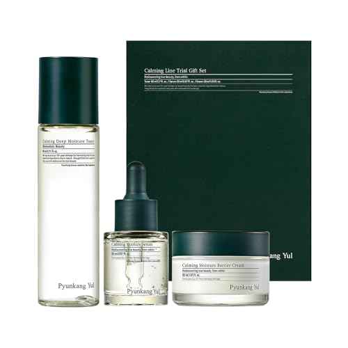 Pyunkang Yul PKY Calming Trial Gift Set, Exfoliating Toner, Soothing Serum, and Facial Skin Hydrating Cream, Vegan, Korean Skincare (3-item set) Stocking Stuffer Christmas Holiday New Year gift set