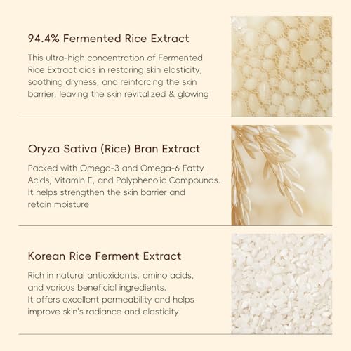 LAIKOU Skin Care Set, Korean Skin Care with Rice Cleanser, Toner, Serum, Eye Serum, Moisturizing Cream 5pcs for Women Teen Girls Mom Daughter Mother's Day Birthday Christmas Lover Korean Beauty