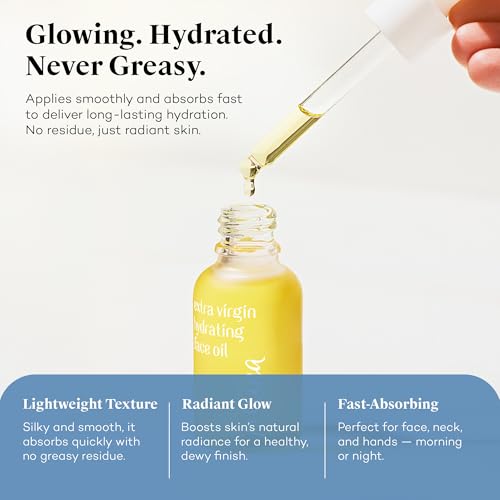 Kosterina - Extra Virgin Hydrating Face Oil ? Absorbent and Lightweight, Gentle Hydrating Formula, Promotes Youthful Skin | 1oz (30 ml)