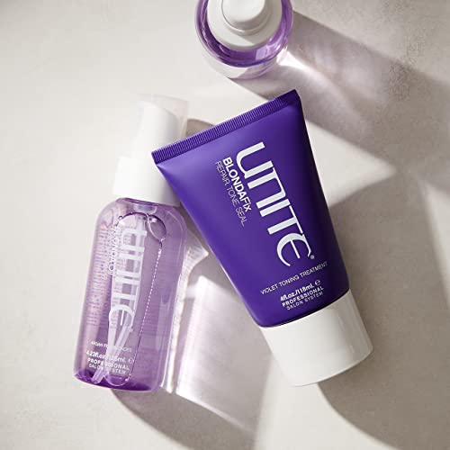 UNITE Hair ? BLONDA Fix ? Ultra-Violet Repair Treatment to Tone, Strengthen & Brighten Blonde, Gray & Highlighted Hair ? Reduces Brass & Damage ? 4 Fl Oz