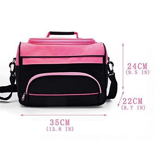 MAXPAND Small Hairdressing Bags for Stylists Hairdresser Bag for Supplies with Shoulder Strap Cosmetics Beauty Hairstylist Bag Makeup Salon Organizer Bag with YKK Zipper (BLACK), 13.8" x 8.7" x 9.5"