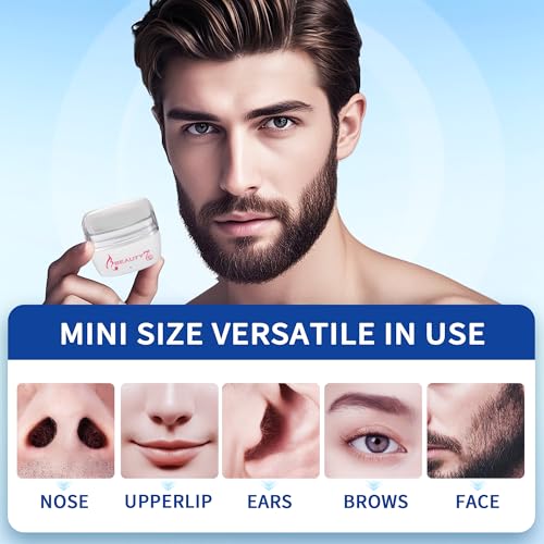 Beauty7 Nose Wax Kit, Ear Nose Waxing Kit for Women and Men, Portable Wax Warmer for Facical Hair Removal, USB Rapid Heating, 100g Waxing Beads, 10 Applicators, 10 Mustache Patches, 5 Calming Oil Wips