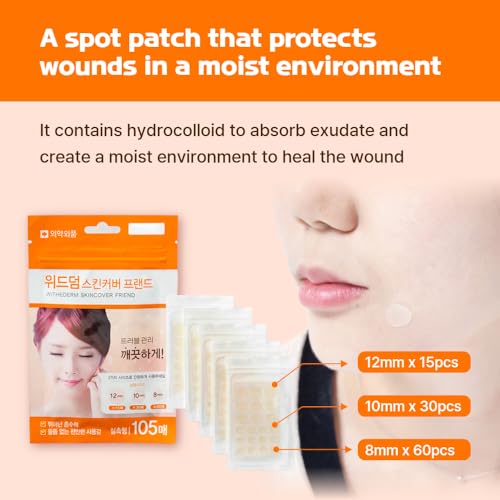 Fermented Korean Acne Patch for Face ? Hydrocolloid Spot Patch for Pimples, Blemish Treatment, Vegan Invisible Pimple Patch, Zit Cover for Day & Night, Skincare for Oily and Sensitive Skin - 105 Pcs