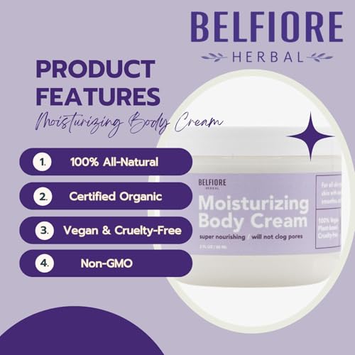 100% All Natural Moisturizing Body Cream | Grapeseed Oil, Shea Butter & Lavender | Softens, Firms & Smooths Skin | Vegan, Non-GMO | Made in the USA | 4 oz