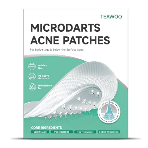 36P Microdart Acne Patches, Hydrocolloid Pimple Patches with Salicylic Acid & Madecossoside, Microdart Zit Patches for Deep Blemishes & Early Stage Acne (Patented)