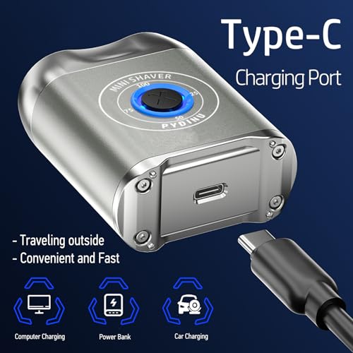 Mini Electric Shaver, New Upgrade Pocket Dual-Head Electric Shaver, Travel Portable Beard Trimmer for Men, Waterproof Mini Razor, USB C Rechargeable (Silver)
