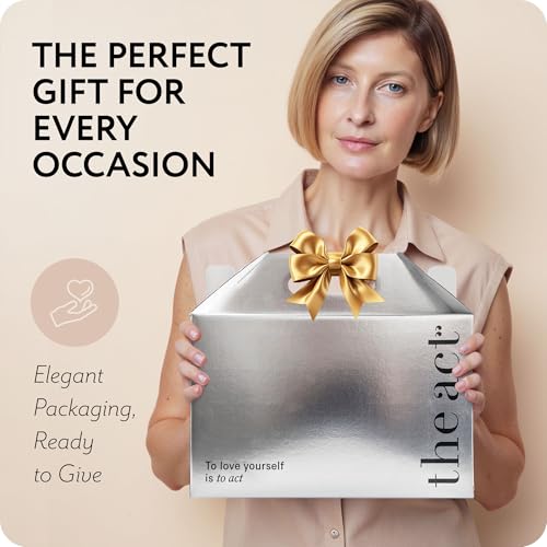 THE ACT 5-Step Face Care Set ? Gift Set for Her Women Mom Wife Girlfriend ? Micellar Water Cleansing Oil Face Scrub Day Cream Overnight Cream ? Luxury Beauty Set - Birthday, Christmas , Vegan