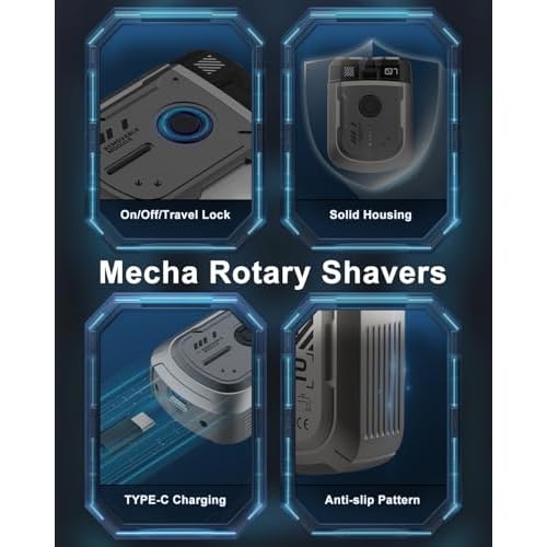 Mini Shaver, Portable Travel Shaver, Mini Shavers for Men, Rotary Dual Blades IPX7 Waterproof Cordless USB C Rechargeable Electric Razor