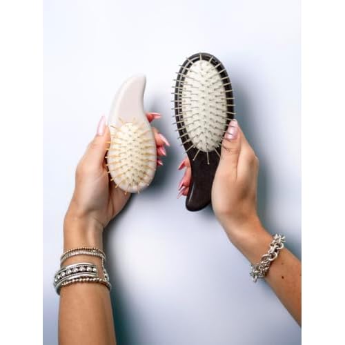 The Bay by Cricket¢â Dark Half Moon Brush The Half Moon Bay Series Sensory Scalp & Haircare Wellness with Cooling Extra-long Metal bristles and Gua-Sha-Ahhh Shaped Handle