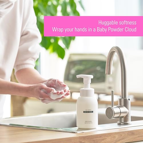 Baby Powder Double Scented Foaming Hand Soap, Moisturizing Foam with Fig and Pomegranate Extract, Vegan Wash for Bathroom and Kitchen, 10.14 fl oz (No Box)